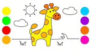Coloring A Giraffe For Kids | Learn Colors For Toddlers | Sunshine Coloring Art