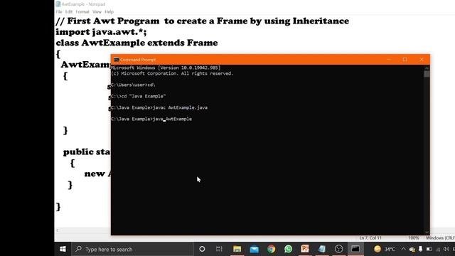 AWT In Java (PART-1)| Introduction And Creating Frame By Using Inheritance And Association