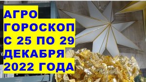 Агрогороскоп с 25 по 29 декабря 2022 года  Агрогороскоп з 25 по 29 грудня 2022 року