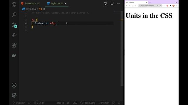 CSS3 Full Course[4K] - 13 | Pixels in CSS | CSS Units | తెలుగులో | Srikanth Racharla #css #html #cs