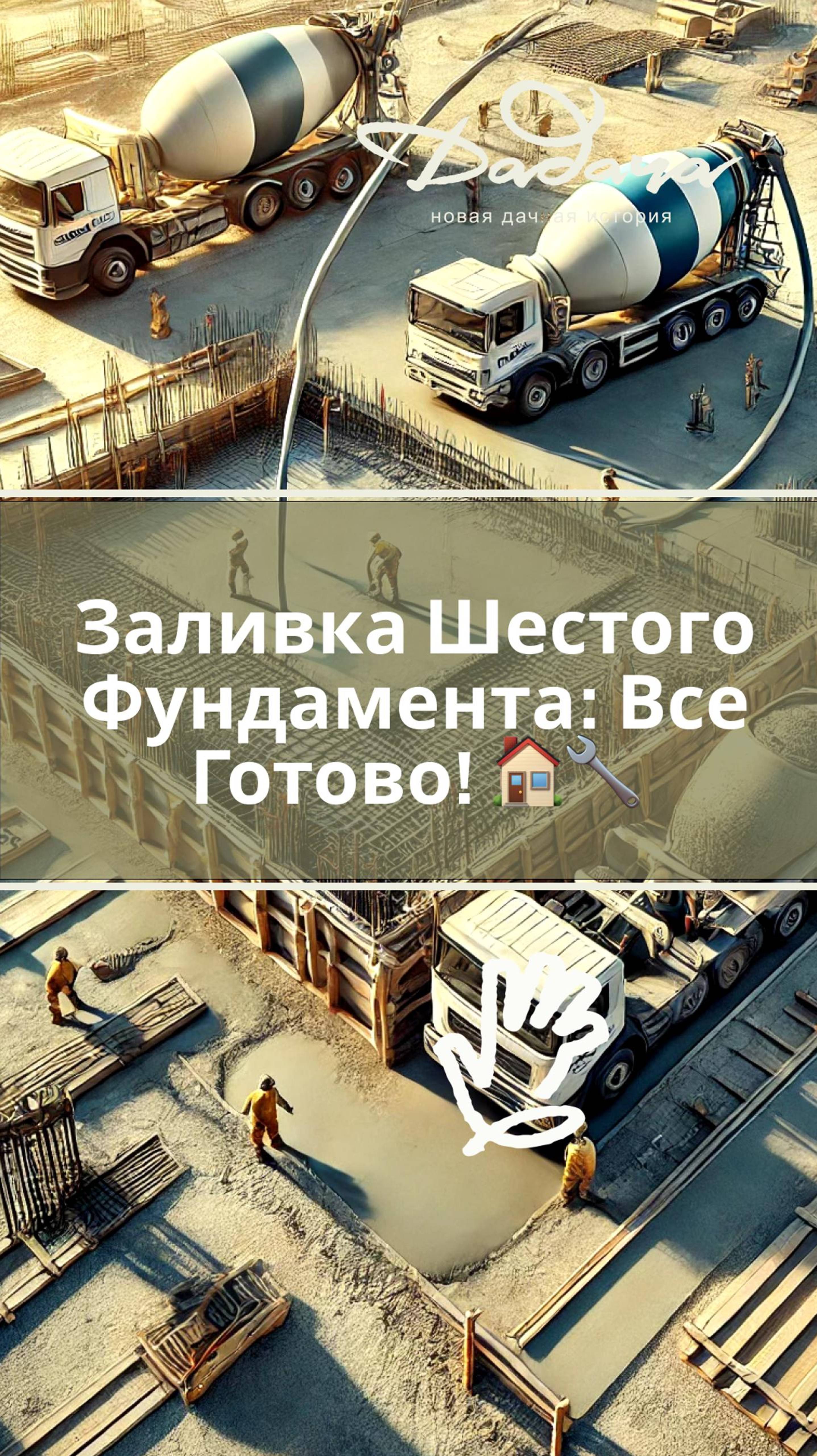 "Заливка Шестого Фундамента: Все Готово! 🏠🔧"