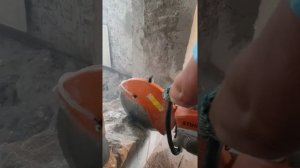 Работа с бензорезом штиль. Устройство проемов.