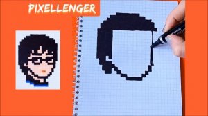 Как рисовать по клеточкам Гарри Поттера Портрет Простые рисунки How to Draw Harry Potter Pixel Art