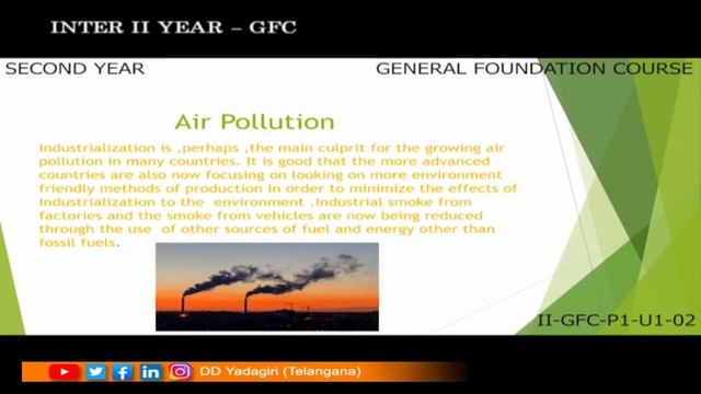 General Foundation Course || Measures To Control Pollution || Intermediate Education || September 8