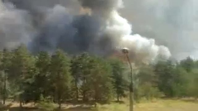 Пожар в Воронеже (больница № 8) - вид из окна №2 смотреть онлайн