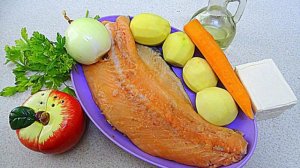 Рыбний суп с лососем и плавленым сыром