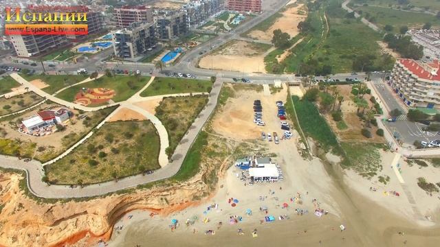 Испания с воздуха, море пляж Mil Palmeras, Ориуэла Коста Бланка, 4к видео HQ