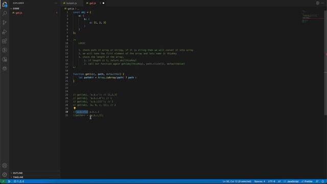 Lodash get function implementation in JavaScript | Advance JavaScript | Interview Questions