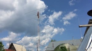 Подъем и монтаж КВ антенны у R9OV