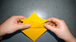 Оригами из бумаги для детей. Золотая рыбка. Origami paper for children