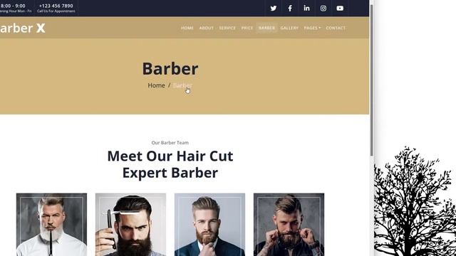 Salon - Haircut Shop - Barber Shop Website Design - HTML - CSS - JS - 100% Free - Free Website Code