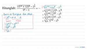 Hitunglah:  ((5^(24)+125^(8))^(1/3)-2^(1/3))/(5^(8)-1)=...