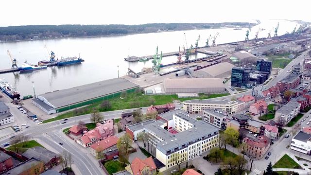 Klaipėda. Centras ir uostas iš paukščio skrydžio. Lietuva lietuva klaipėda