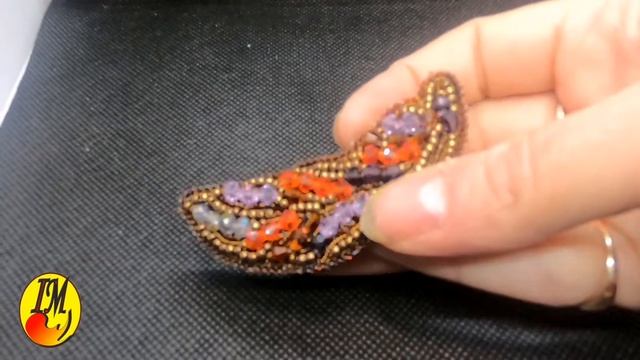 Брошь из бисера и стразов своими руками Перо жар птицы смотреть онлайн