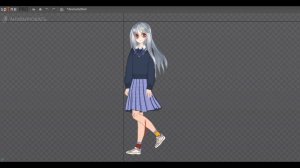 Spine animation #3. Anime girl. Side gait