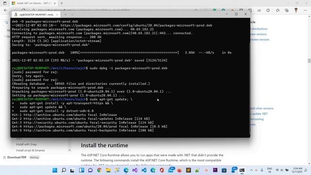 Install .Net 6 Ubuntu | Asp.Net Core 6.0 Runtime Install | Dotnet 6 use on Linux Terminal смотреть онлайн