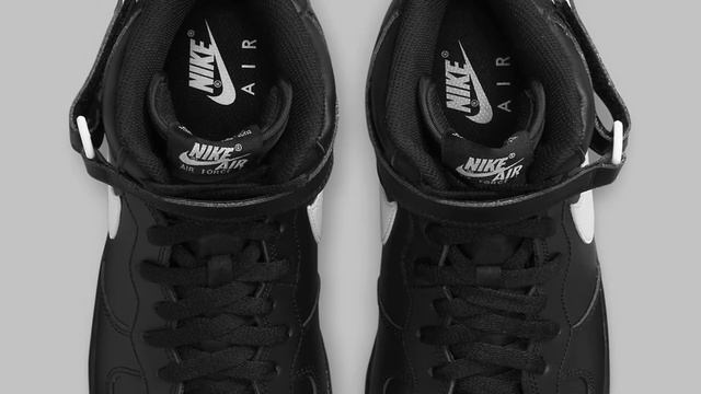 Nike Air Force 1 Mid Black and White смотреть онлайн