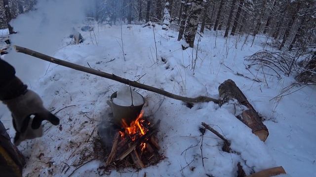 Выживание в лесу. Финская свеча или таежная свеча. Путешествия на собачьей упряжке. смотреть онлайн