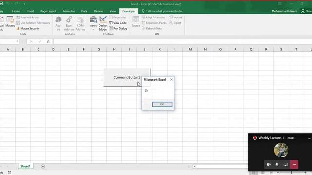 Lecture-19 Looping Structure, Do While loop in VBA with Examples
