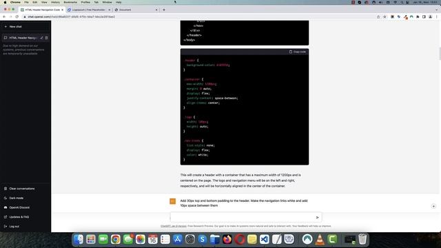 Create a Navigation Menu With chatGPT | HTML, CSS