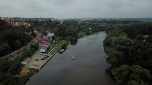 Река Москва в Звенигороде, полёт на квадрокоптере