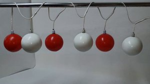 Гирлянда из фонарей красно белых фс-12.1 сигнальная светодиодная для дорожно-строительных ограждени