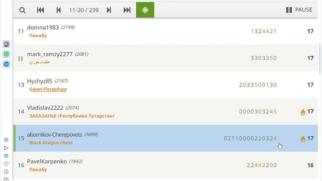 Играю шахматный рапид турнир 7+2 в клубе BLAK DRAGON CHESS смотреть онлайн