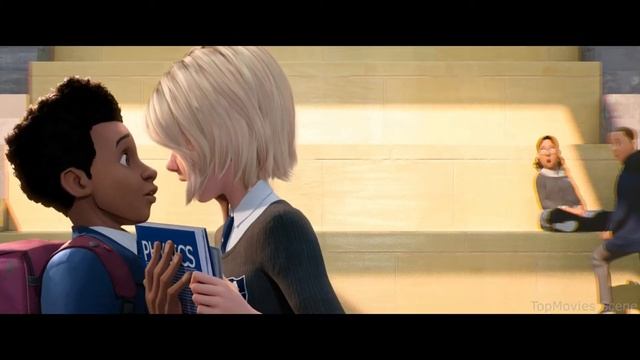 Майлз подкатывает к Гвен Стейси: Человек-паук: Через вселенные (2018) Момент из фильма смотреть онлайн