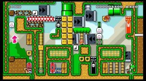 Super Mario Maker - One Screen Puzzle Walkthrough [#3] - Rube Goldberg Machine