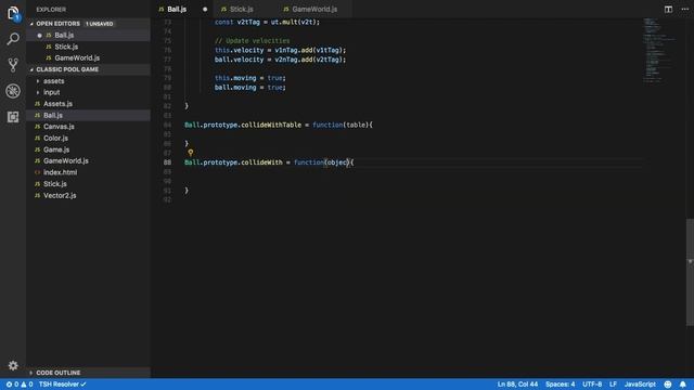 8: 8 Ball Pool Game with JavaScript and HTML5! - Ball to Table Collision. смотреть онлайн