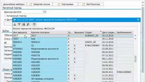 SAP. Выбор варианта после их сортировки на экране.
