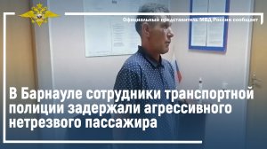 В Барнауле сотрудники транспортной полиции задержали агрессивного нетрезвого пассажира