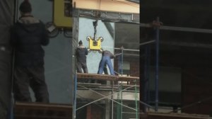 Монтаж больших стеклопакетов