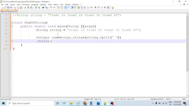 Using Stream do the sum of String java8 interview question