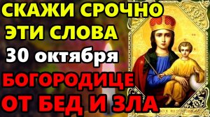 30 октября ПРЯМО СЕЙЧАС ВКЛЮЧИ И БУДЕШЬ ПОД ЗАЩИТОЙ! Молитва Богородице от беды и зла! Православие