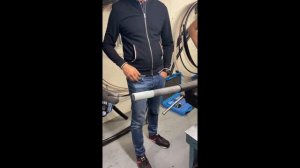 Разделка кабеля перед монтажом муфты. Удаление легкосъемного полупроводящего слоя инструментом  MF3