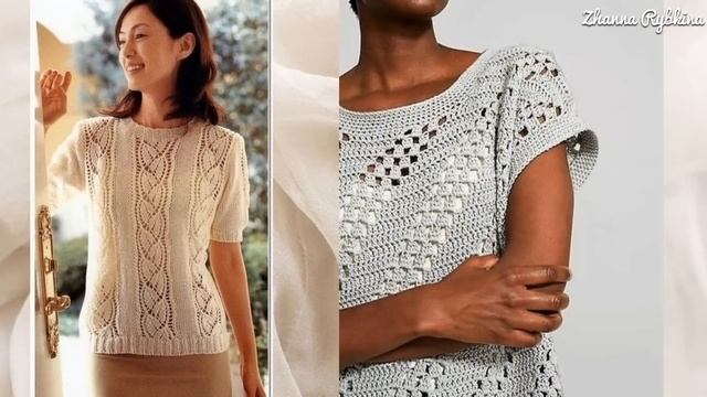 Летние модные футболки - вязаные образы для летнего гардероба. Мега-подборка идей для вдохновения. смотреть онлайн