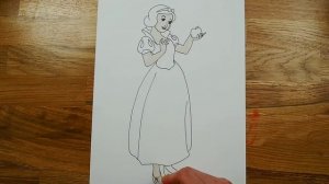 Раскраска для детей Как нарисовать Белоснежку