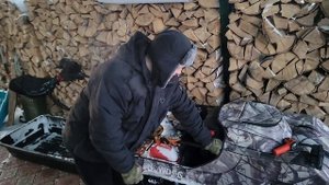 Запускаем мотособаку на морозе.