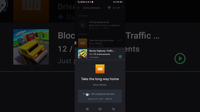 I unlocked a rare achivement in Blocky Highway  ??? #shorts | Blocky Highway | GodproplayYt