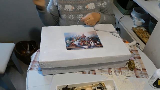 Из простой обувной коробки делаем красивую интерьерную коробку. смотреть онлайн