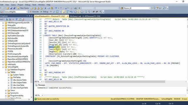 School Management System Part 2 Database in SQL Server ASP NET MVC C#