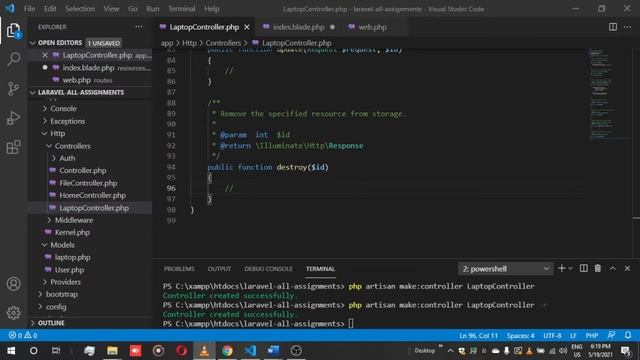 Delete data from database mysql in laravel 8