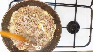 Вермишель жареная вкусная на сковороде за 30мин. С фаршем.