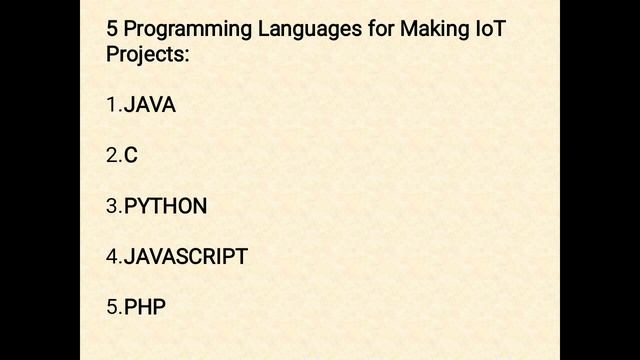 5 Programing Languages are used for Making IoT Projects