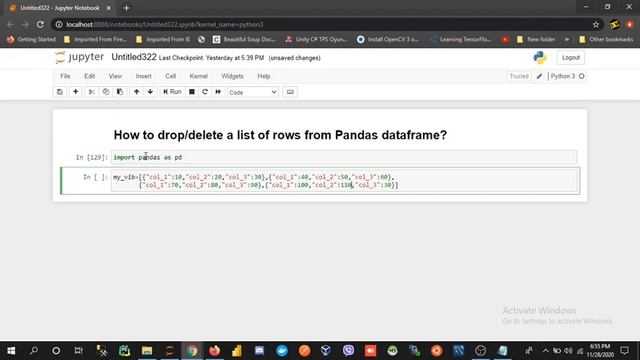 How to drop/delete a list of rows from Pandas dataframe?|drop rows in pandas|delete rows in pandas