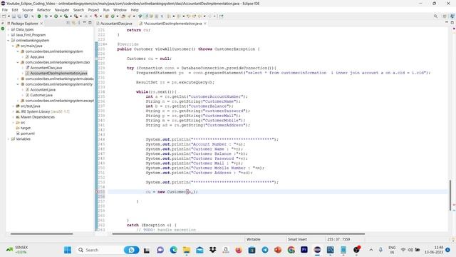 Online Banking System Part 7 Console Based Project in Java using MySql Database