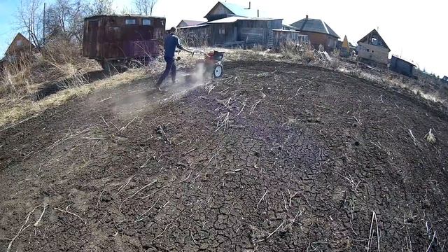 Мотоблок "БРАЙТ" с самодельной бороной.Бороним огород.Для чего это делаем? смотреть онлайн