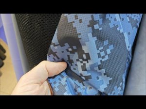 Ткань курточная Сити Итали, WR PU Milky, Синяя цифра