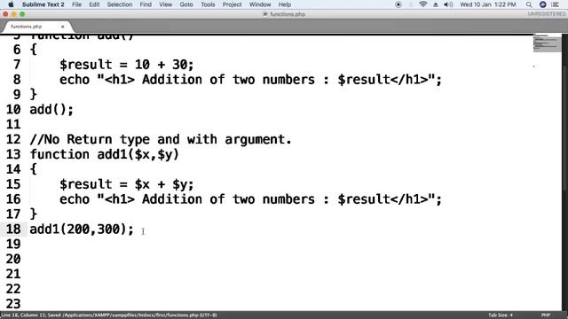 php Tutorial 5 : What is function in php with suitable example ?